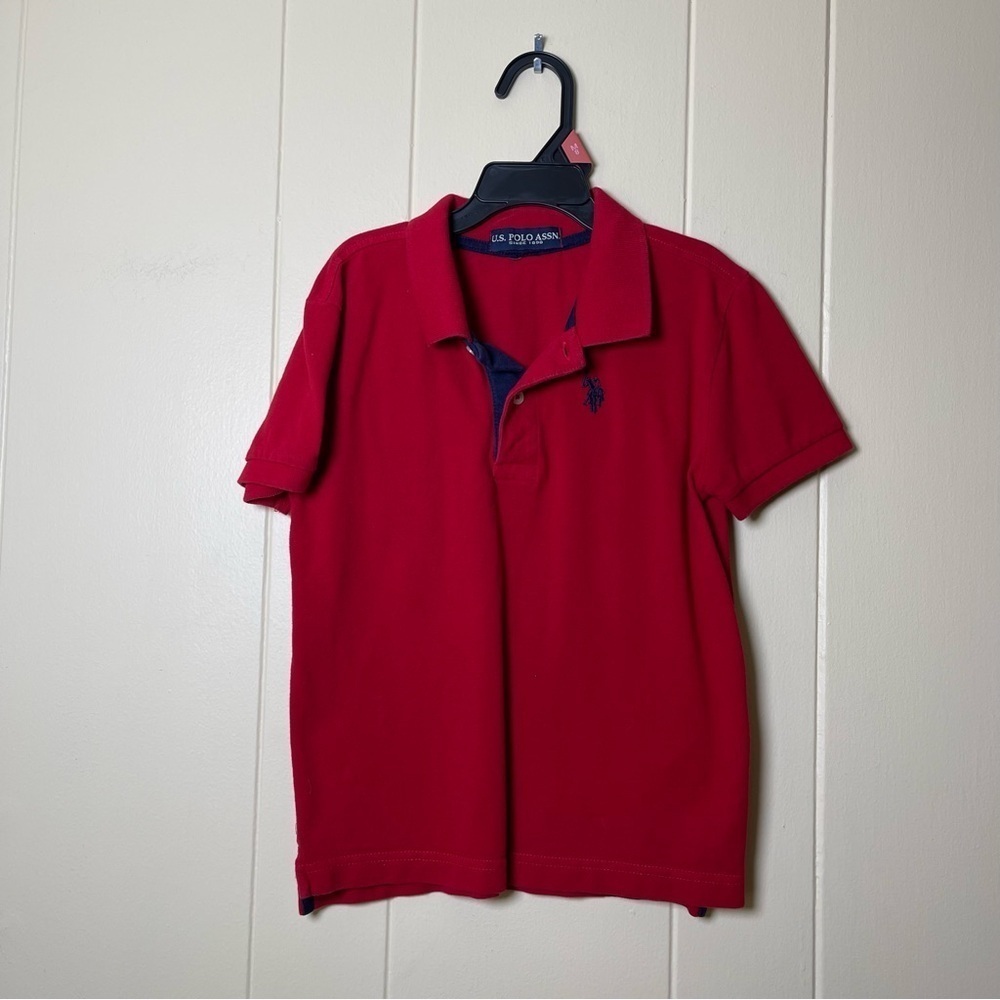 U.S. Polo Assn. Boys Bold Red and Blue Polo Shirt size 6-7 set of two
